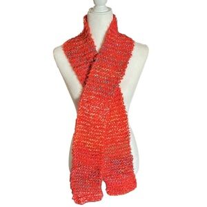 Handmade Orange Knitted Scarf